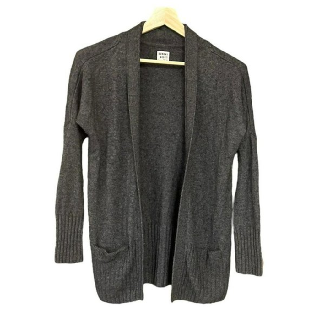 Aritzia Sunday Best Gray Wool Blend‎ Open Front Cardigan Womens S